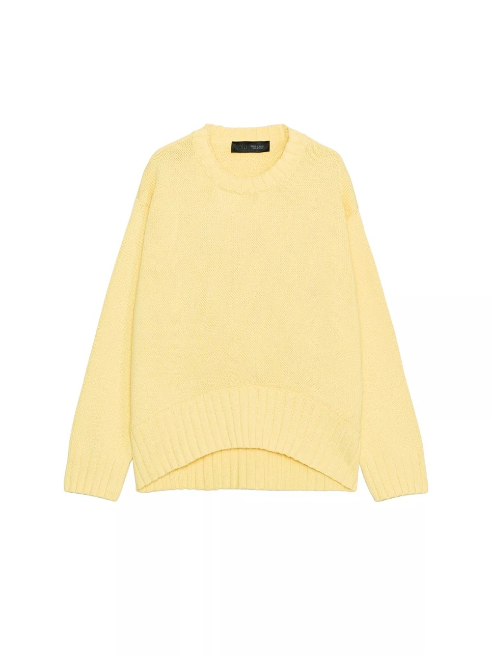 Zara Soft Yellow Crewneck Sweater